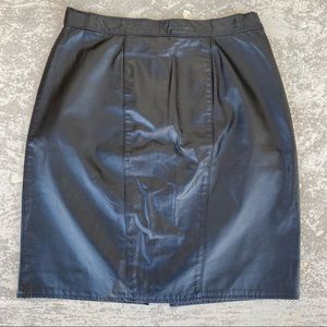 Vintage Black Leather Pencil Skirt